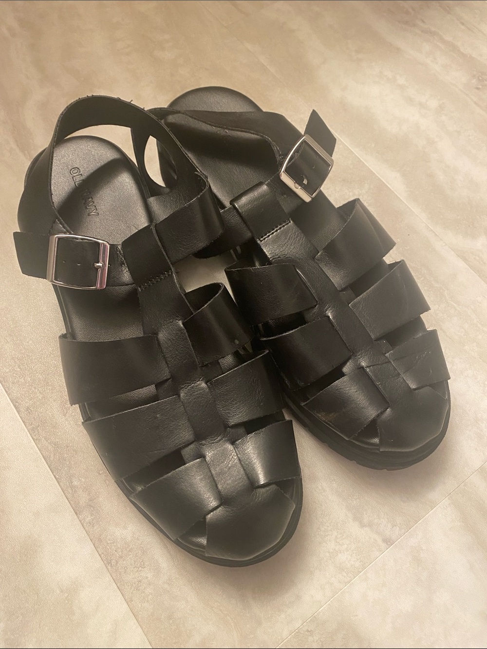 Old Navy Black Woven Fisherman Sandals